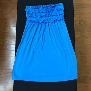 Blue beach coverup dress.